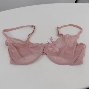 Victorias Secret Body by Victoria Pink Sheer Bra 34DD Underwire Adjustable Strap
